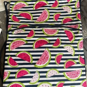 Thirty-One backpack- brand new! Watermelon and navy stripes. Cinch style